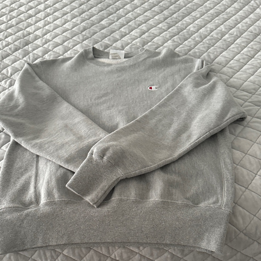 Champion Men's Light Gray Crewneck Sweater
